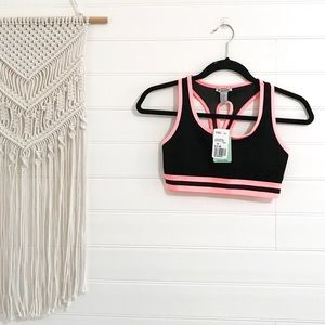 Forever21 Black and Coral Sports Bra